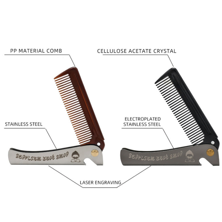 Folding Oil Head Comb Beard Styling Comb