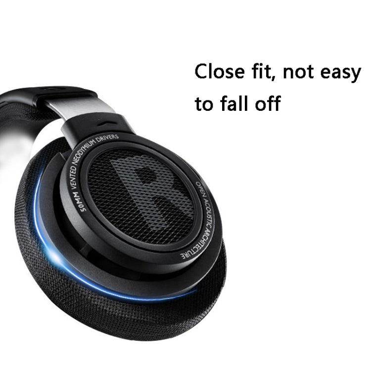 2 PCS Headset Sponge Earmuffs for Philips SHP9500(Black Mesh)