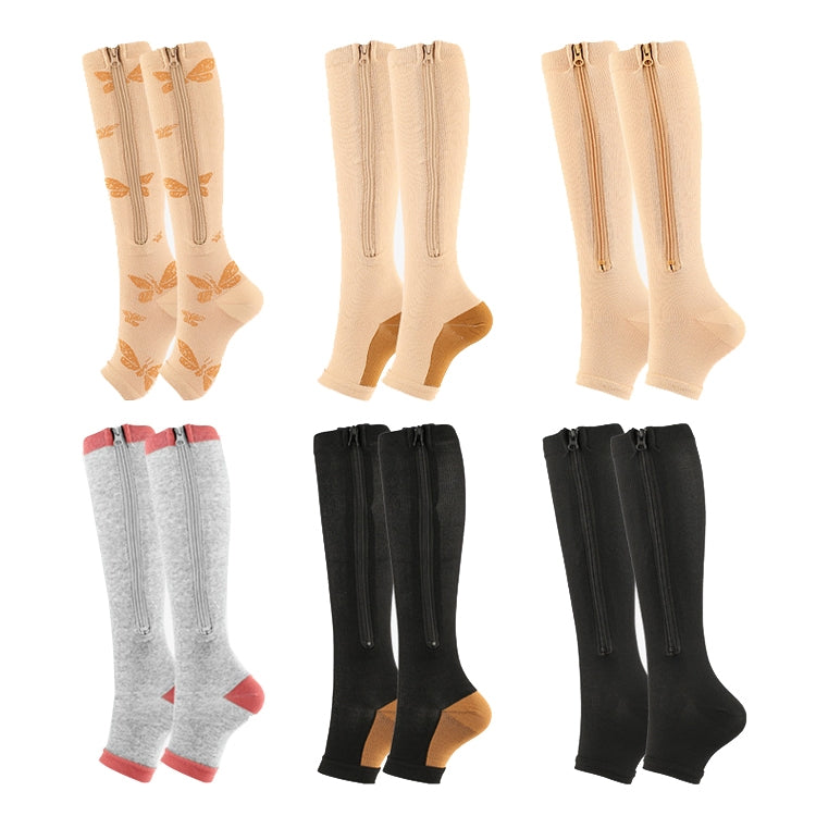 Sports Pressure Socks Compressed Brake Zipper Socks, Size: L/XL