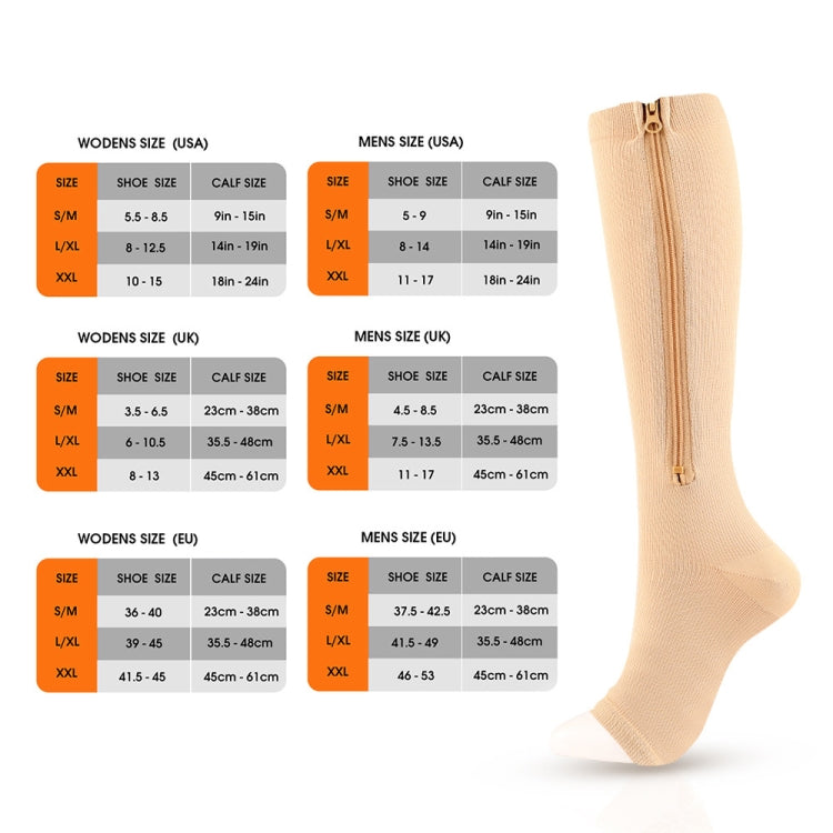 Sports Pressure Socks Compressed Brake Zipper Socks, Size: L/XL