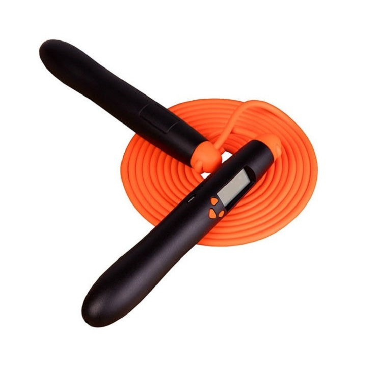 Intelligent Voice Broadcast Electronic Counting Skipping Rope(Black Handle+Orange)
