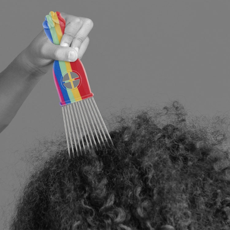3 PCS Printed Steel Pin Pick Hair Comb Retro Oil Head Style Comb, Color Classification: Waist Flower K1