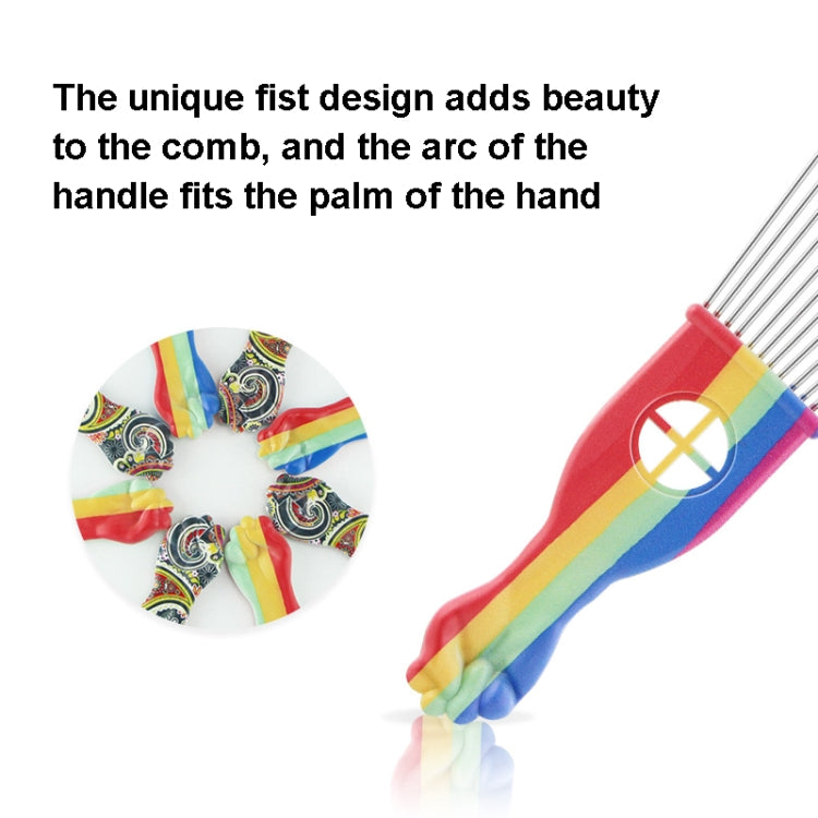 3 PCS Printed Steel Pin Pick Hair Comb Retro Oil Head Style Comb, Color Classification: Waist Flower K4