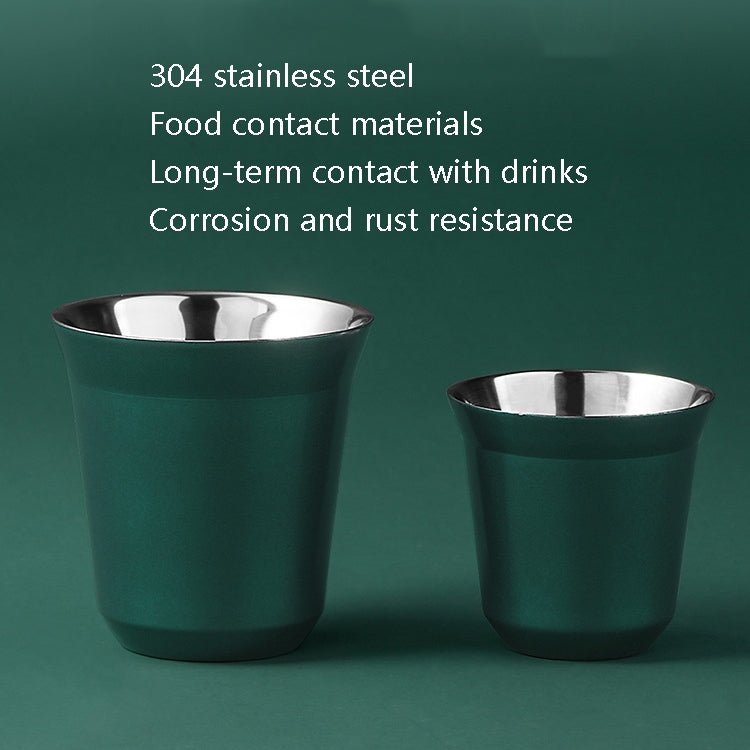 304 Stainless Steel Coffee Capsule Cup Double Insulation Coffee Cup, Style: Large Coffee Cup+Dish