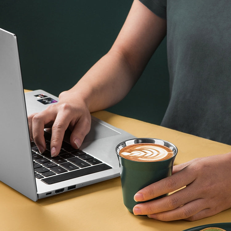 304 Stainless Steel Coffee Capsule Cup Double Insulation Coffee Cup, Style: Large Coffee Cup+Dish