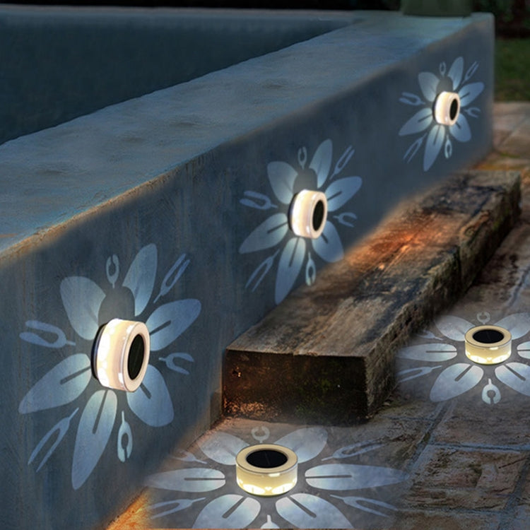 Solar Outdoor Flower Pattern Wall Light Garden Landscape(White Light)