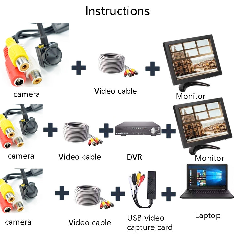 TN07 800 Line HD Mini Wide-Angle Audio Surveillance Camera, Specification: NTSC