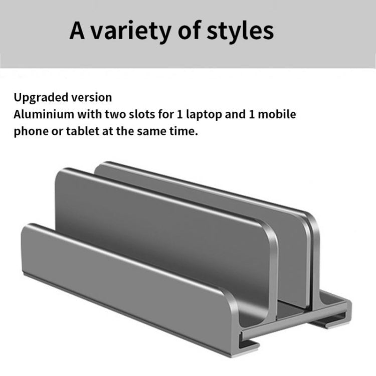 Aluminum Alloy Laptop Tablet Phone Storage Stand, Color: L401 Double Slot (Silver)