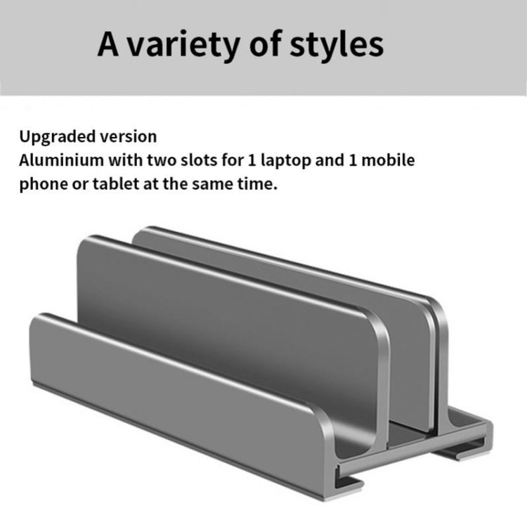 Aluminum Alloy Laptop Tablet Phone Storage Stand, Color: L401 Double Slot (Gray)