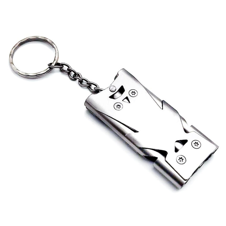 2 PCS Outdoor High Decibel Stainless Steel Three-Tube Survival Rescue Whistle