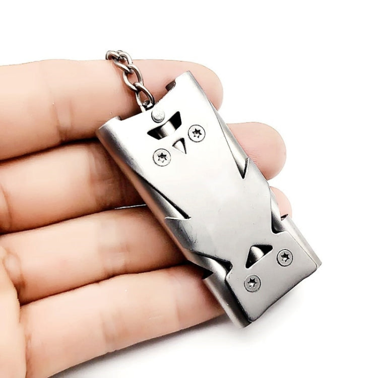 2 PCS Outdoor High Decibel Stainless Steel Three-Tube Survival Rescue Whistle
