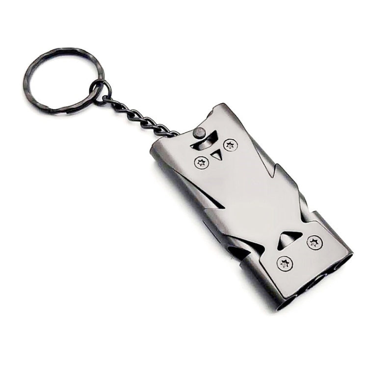 2 PCS Outdoor High Decibel Stainless Steel Three-Tube Survival Rescue Whistle