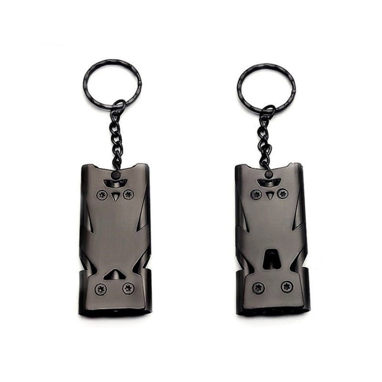 2 PCS Outdoor High Decibel Stainless Steel Three-Tube Survival Rescue Whistle
