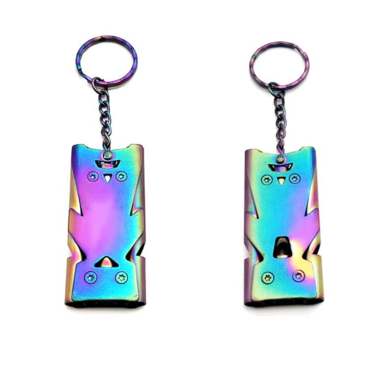 2 PCS Outdoor High Decibel Stainless Steel Three-Tube Survival Rescue Whistle