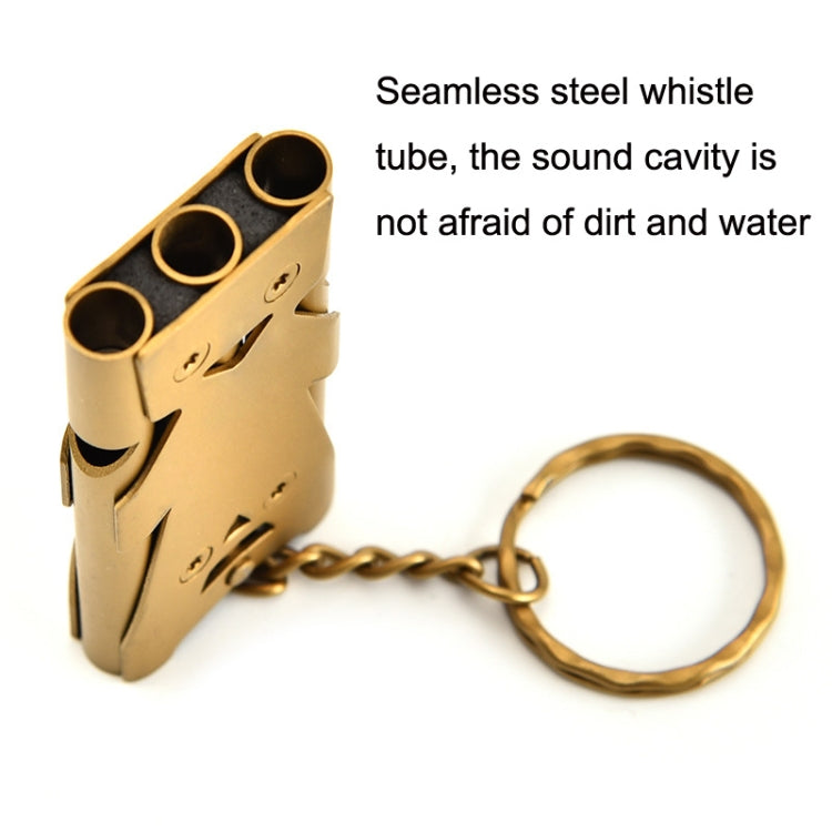 2 PCS Outdoor High Decibel Stainless Steel Three-Tube Survival Rescue Whistle