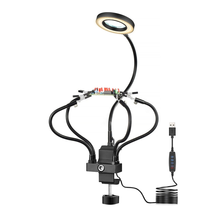 LED Lamp Magnifying Glass 360-Degree Adjustable Welding Table