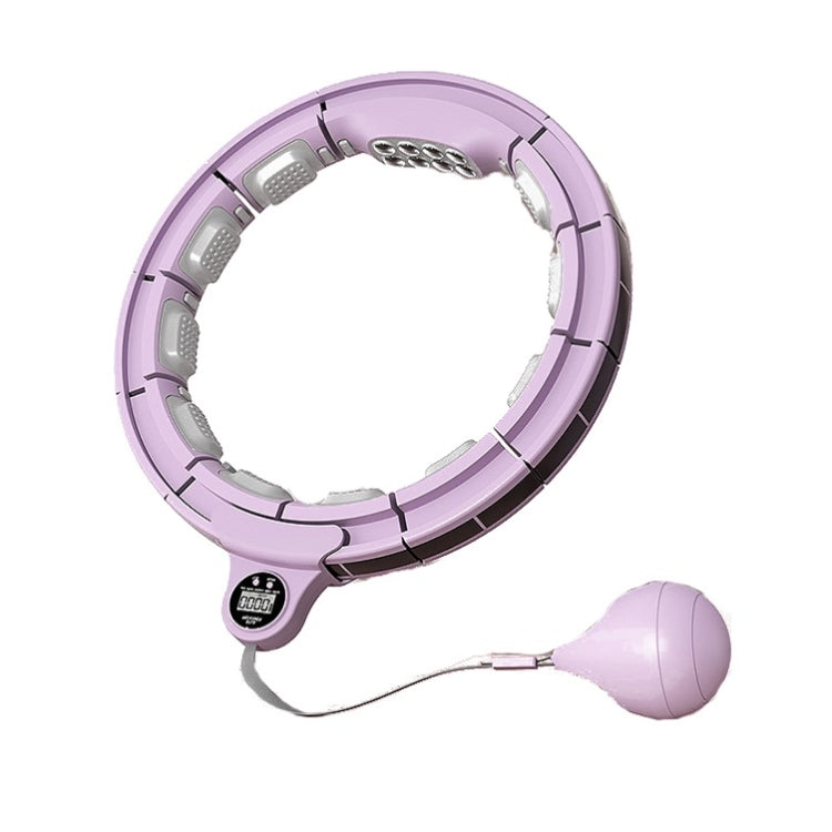 Intelligent Counting Magnetic Therapy Massage Fitness Ring +Silicone Pad, Within 230 Catties(Morandi Purple)