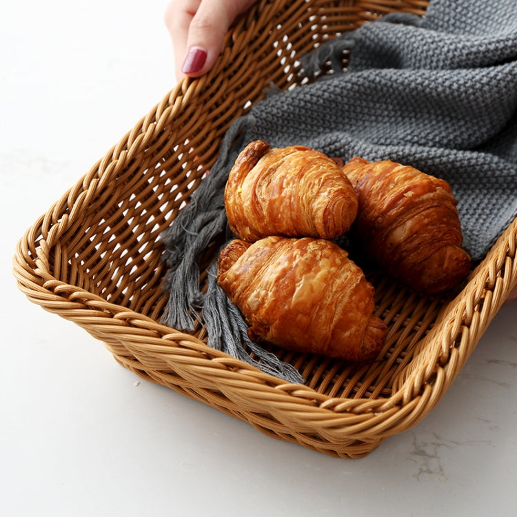 A1744 Rattan Basket Food Fruit Storage Basket Rectangular Fruit Plate, Size: Extra Large