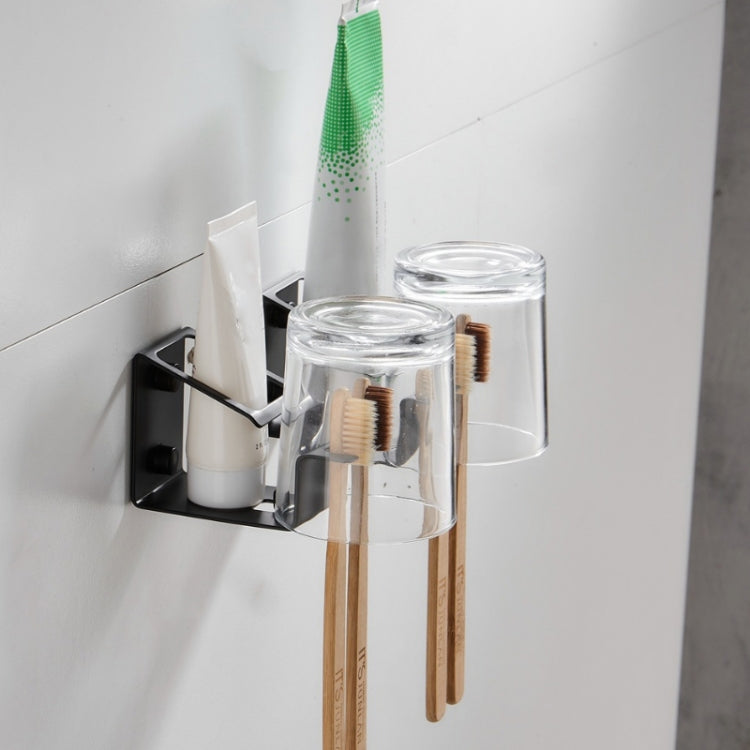 2 PCS 304 Stainless Steel Toothbrush Rack,Color: 1070 Upgrade Black