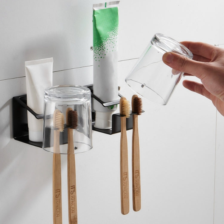 2 PCS 304 Stainless Steel Toothbrush Rack,Color: 1070 Upgrade Black