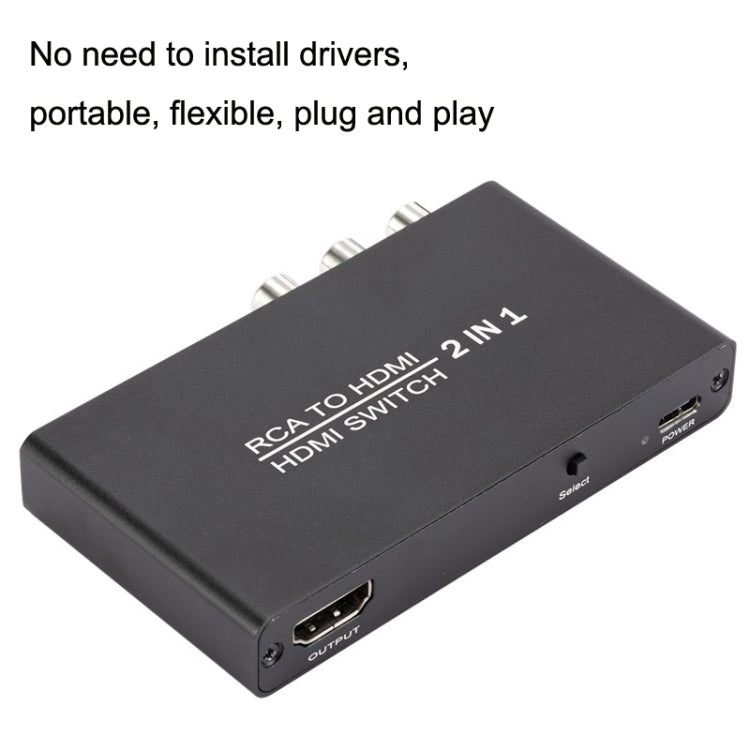 QH021 AV + HDMI To I HDMI 2 To 1 Out Switcher