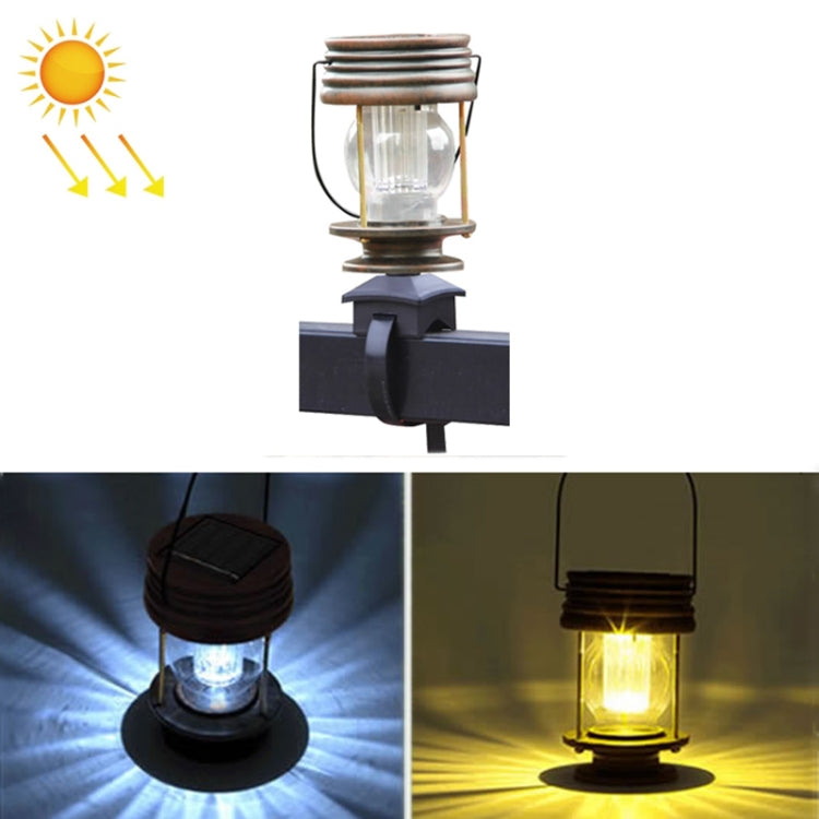 HSR002 Outdoor Retro Solar Lantern Camping Light, Spec: Railing Type-Warm Light