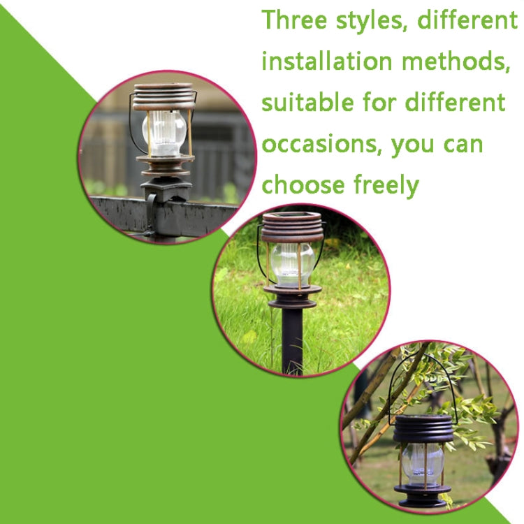 HSR002 Outdoor Retro Solar Lantern Camping Light, Spec: Railing Type-White Light