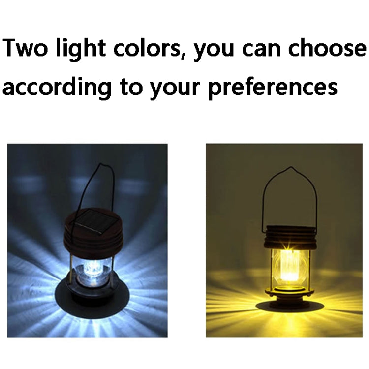 HSR002 Outdoor Retro Solar Lantern Camping Light, Spec: Railing Type-White Light