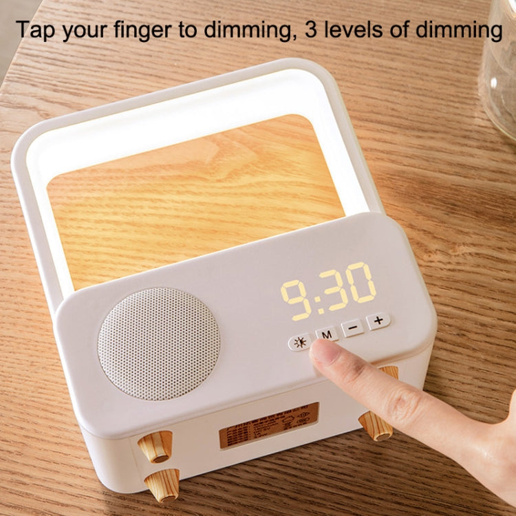 WH-J08 Home Portable Mini Bluetooth Speaker with Night Light Clock Style
