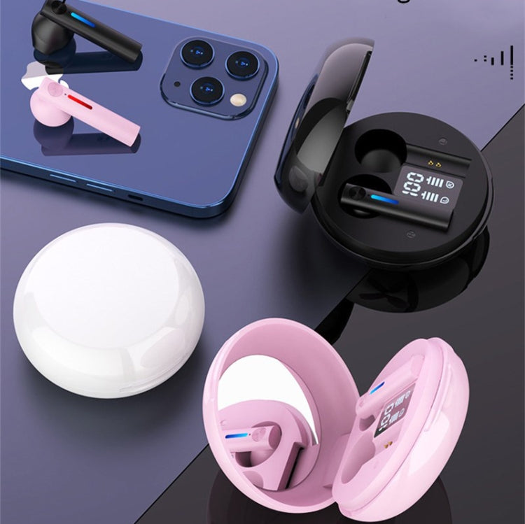 T15 TWS Bluetooth Wireless In-Ear Sports Earphone with Makeup Mirror
