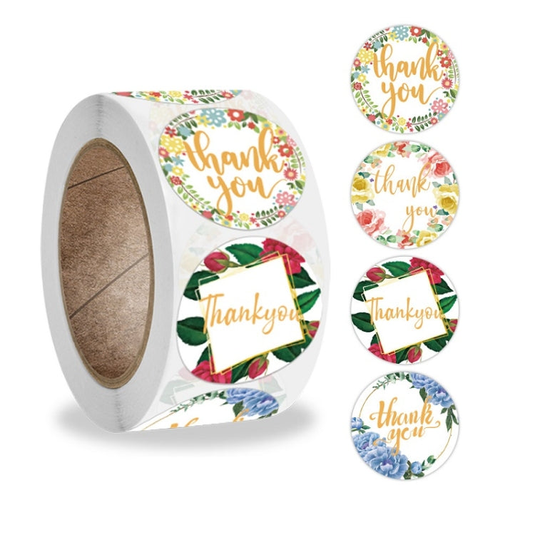 10 PCS Thank You Flower Sticker Handicraft Decoration Envelope Sealing Sticker, Size: 2.5cm / 1 inch