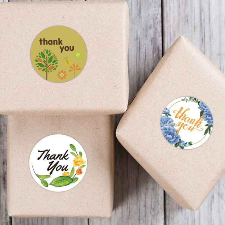 10 PCS Thank You Flower Sticker Handicraft Decoration Envelope Sealing Sticker, Size: 2.5cm / 1 inch