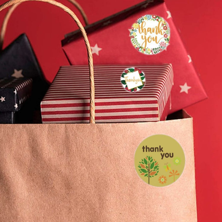 10 PCS Thank You Flower Sticker Handicraft Decoration Envelope Sealing Sticker, Size: 2.5cm / 1 inch