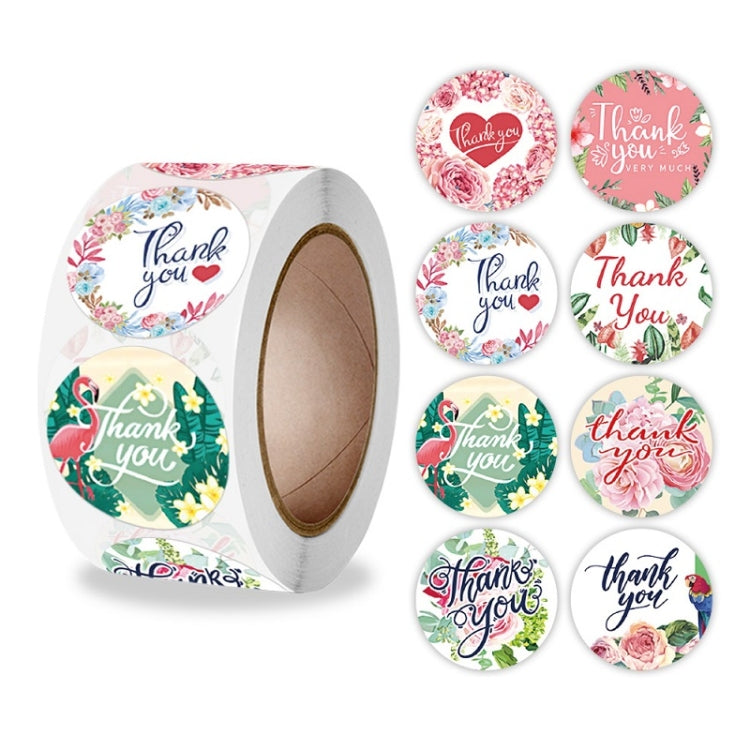 10 PCS Thank You Floral Seal Sticker Envelope Sticker Decoration, Size: 2.5cm / 1 inch
