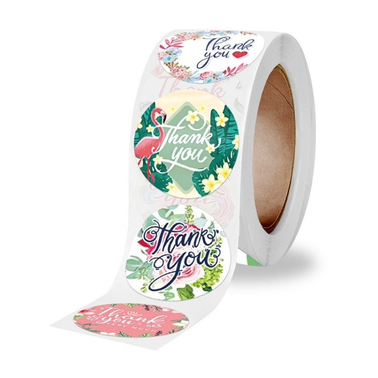 10 PCS Thank You Floral Seal Sticker Envelope Sticker Decoration, Size: 2.5cm / 1 inch