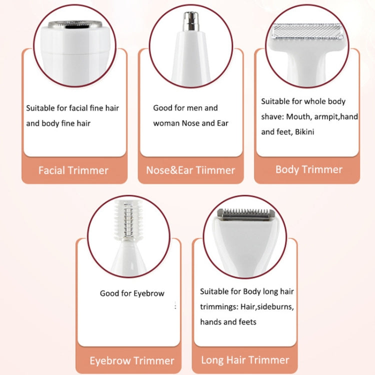 XD-850A USB Nose Hair Trimmer Shaver(Pink White)