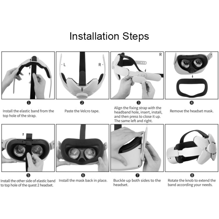 2 PCS GS137 Adjustable Headband  For Oculus Quest 2(White)