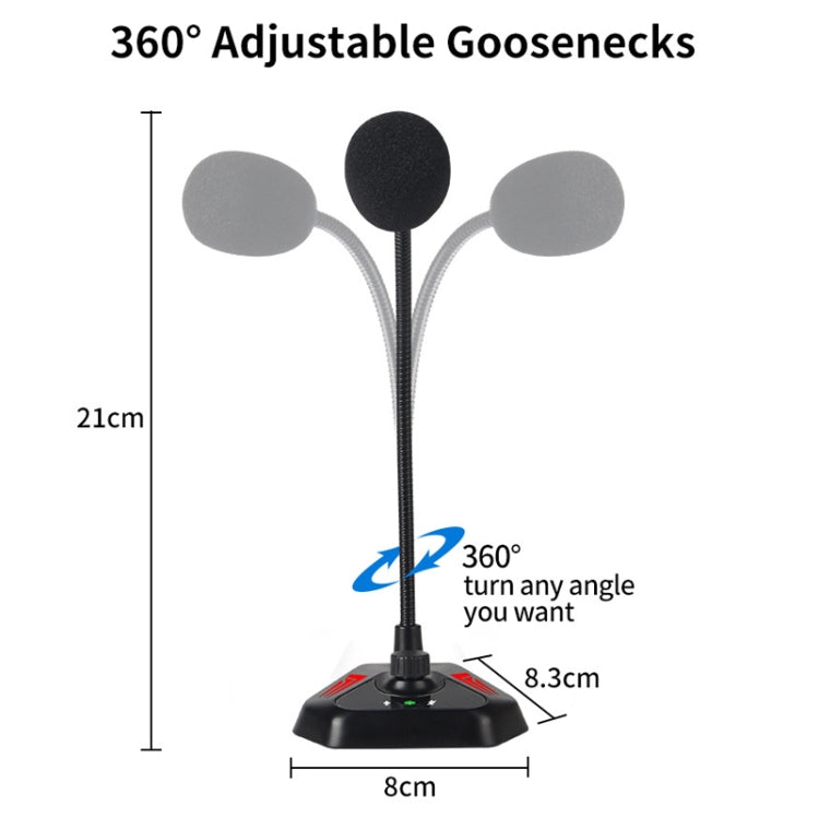 MI520 Desktop Computer Gooseneck Condenser Microphone USB Version without RGB Breathing Lamp