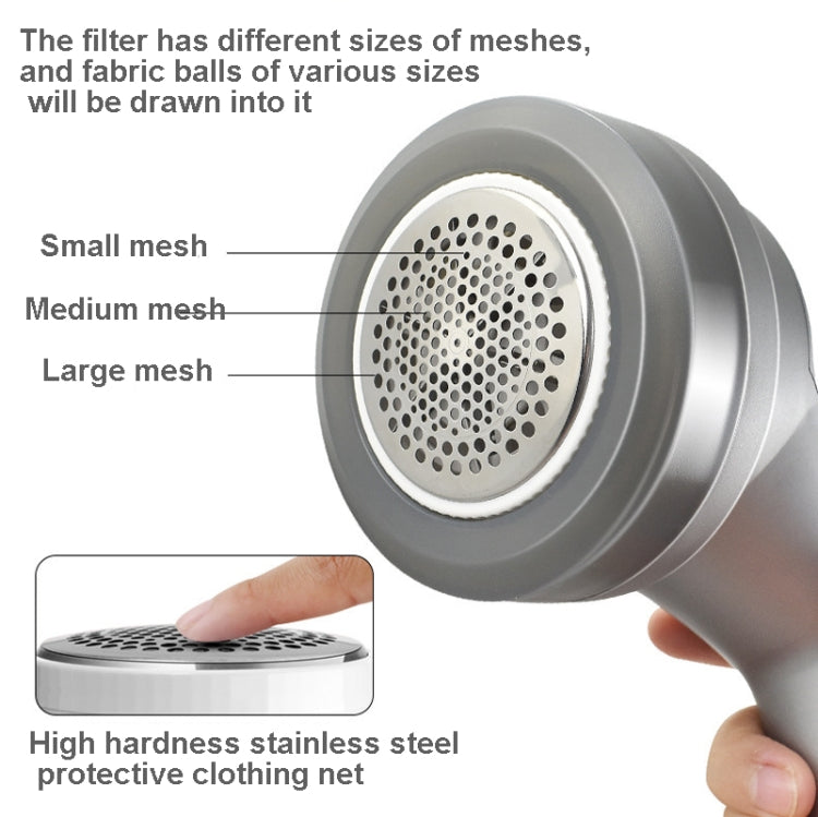 X-4031  USB Rechargeable 6-Blade Hair Ball Trimmer(Grey)