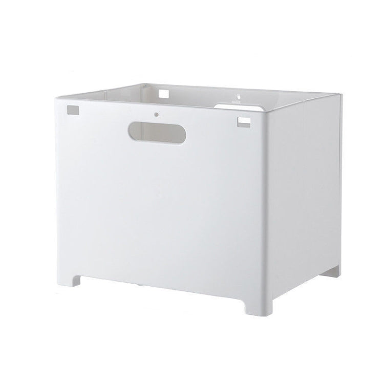 Wall-Mounted Foldable Laundry Storage Basket, Color: Large (White)