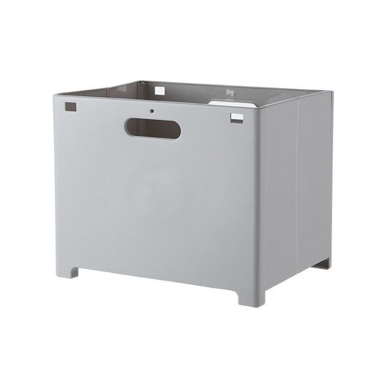 Wall-Mounted Foldable Laundry Storage Basket, Color: Large (Gray)