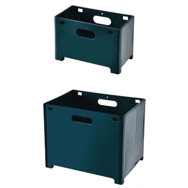Wall-Mounted Foldable Laundry Storage Basket, Color: Small (Ink Green)