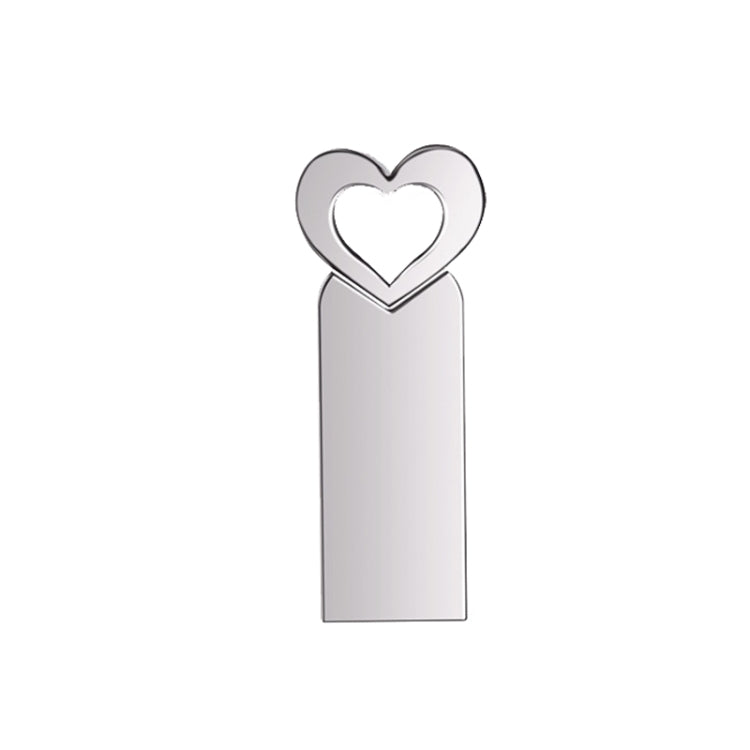 Zshqu2 Heart-Shaped USB 2.0 High Speed Metal USB Flash Drives, Capacity: 4GB(White)