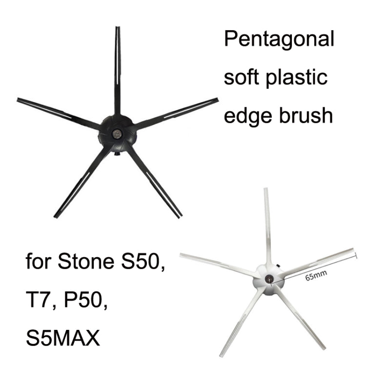 2 PCS Side Brush White Sweeper Accessories For Stone S50 / T6 / T7 / S5 / S6 / S5AMX