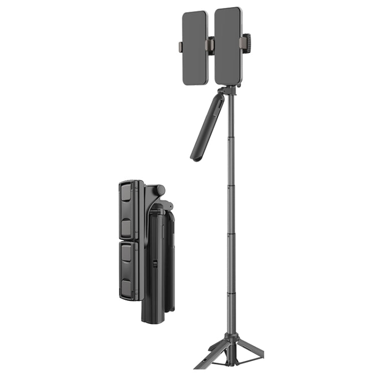 A62 0.8m Bluetooth Selfie Stick Dual Mobile Phones Live Bracket