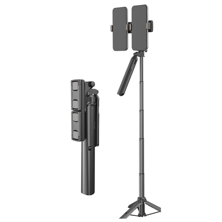 A62 1.6m Bluetooth Selfie Stick Dual Mobile Phones Live Bracket