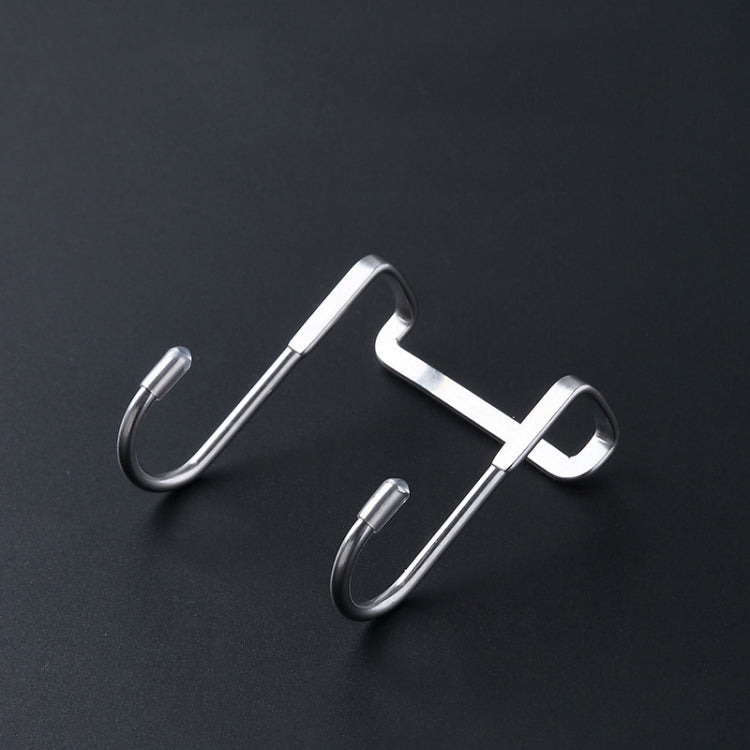 5 PCS S-Shaped Double Hook Stainless Steel Coat And Drawer Door Rear Hook(Stainless Steel Color)