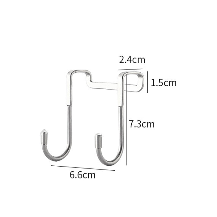 5 PCS S-Shaped Double Hook Stainless Steel Coat And Drawer Door Rear Hook(Stainless Steel Color)