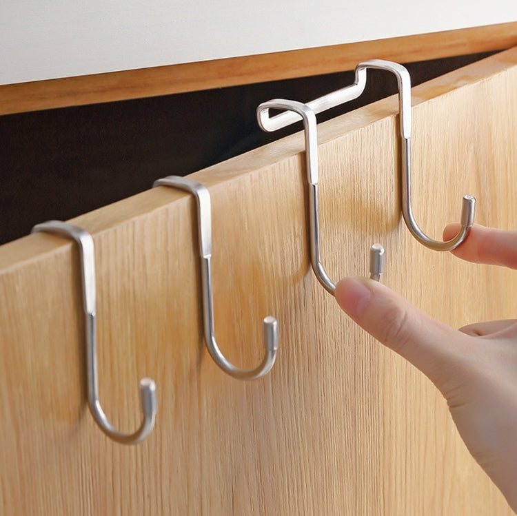 5 PCS S-Shaped Double Hook Stainless Steel Coat And Drawer Door Rear Hook(Stainless Steel Color)