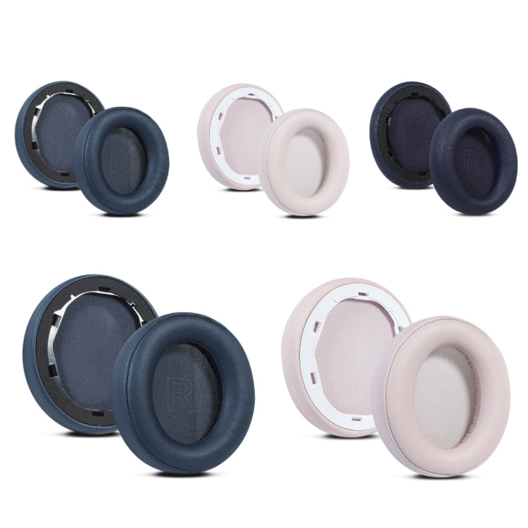 1 Pair Protein Leather Sponge Earphone Cover For Anker Soundcore Life Q35 (Dark Pink)